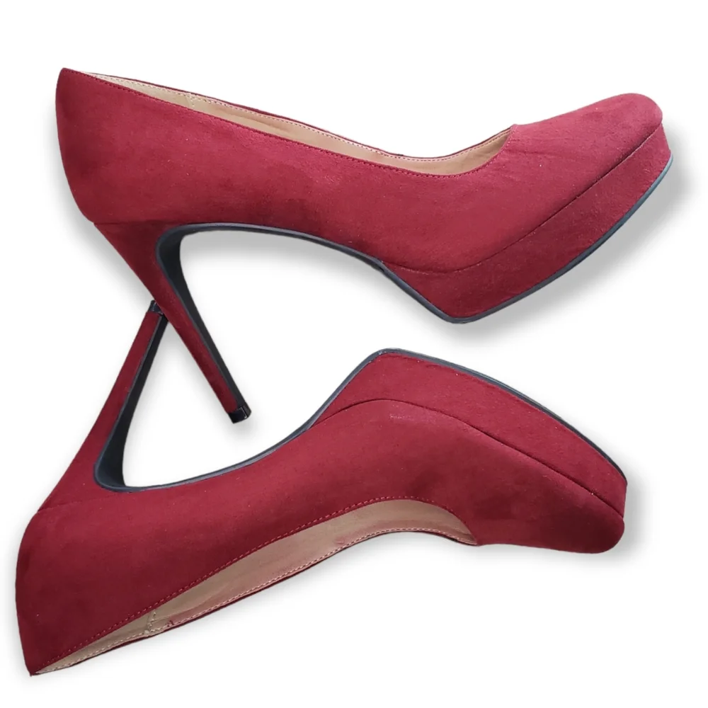 Chinese Laundry Platform Pump Wow Microsuede Red Women's 7.5M